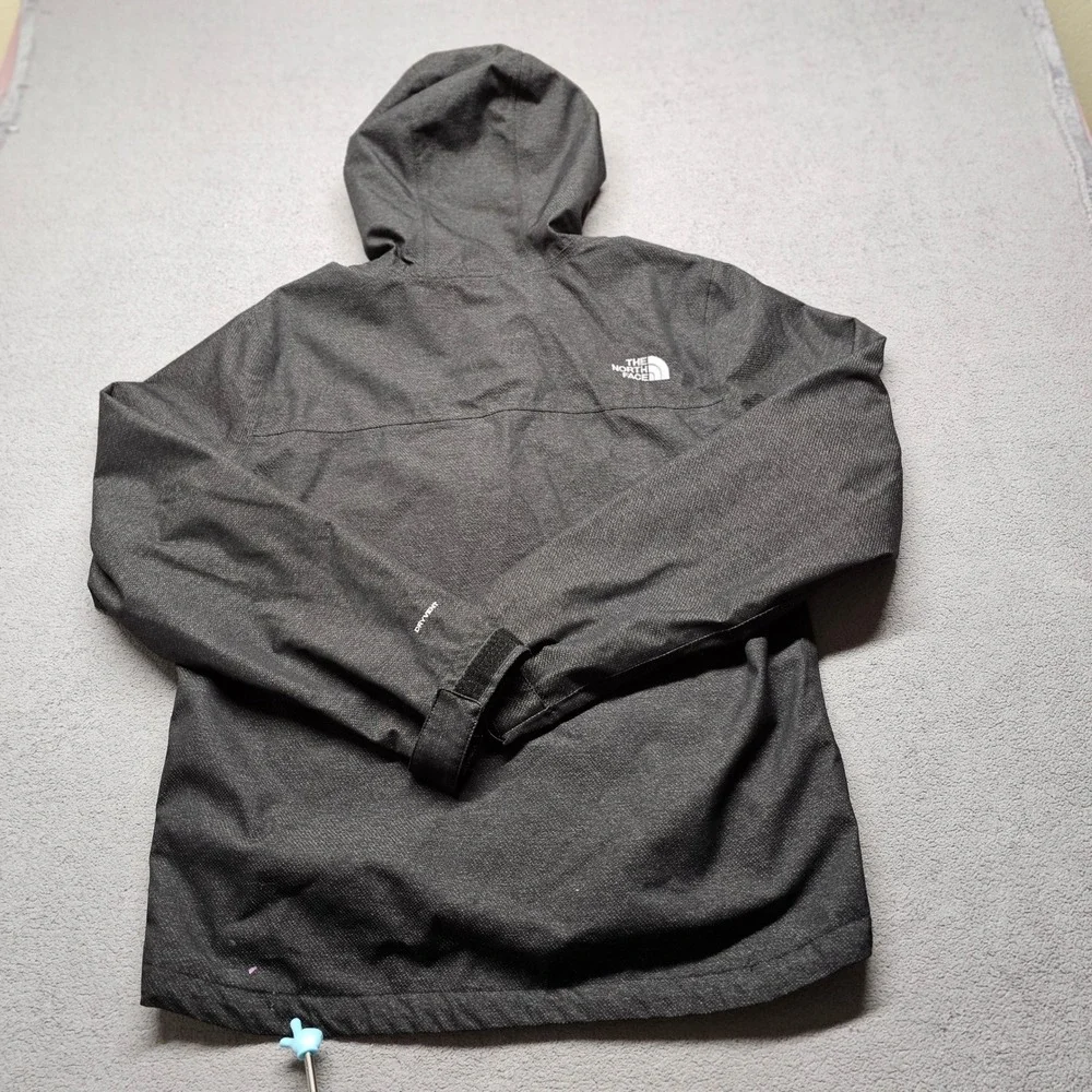 The North Face Dryvent Rain Jacket Mens Medium Black Hooded Waterproof Full Zip